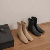 Indie Square Toe Nude Sock Ankle Boots Newgew